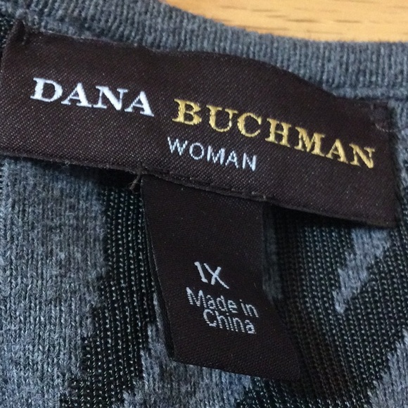 1X Dana Buchman Woman gray zebra print open wrap sweater - Picture 12 of 14